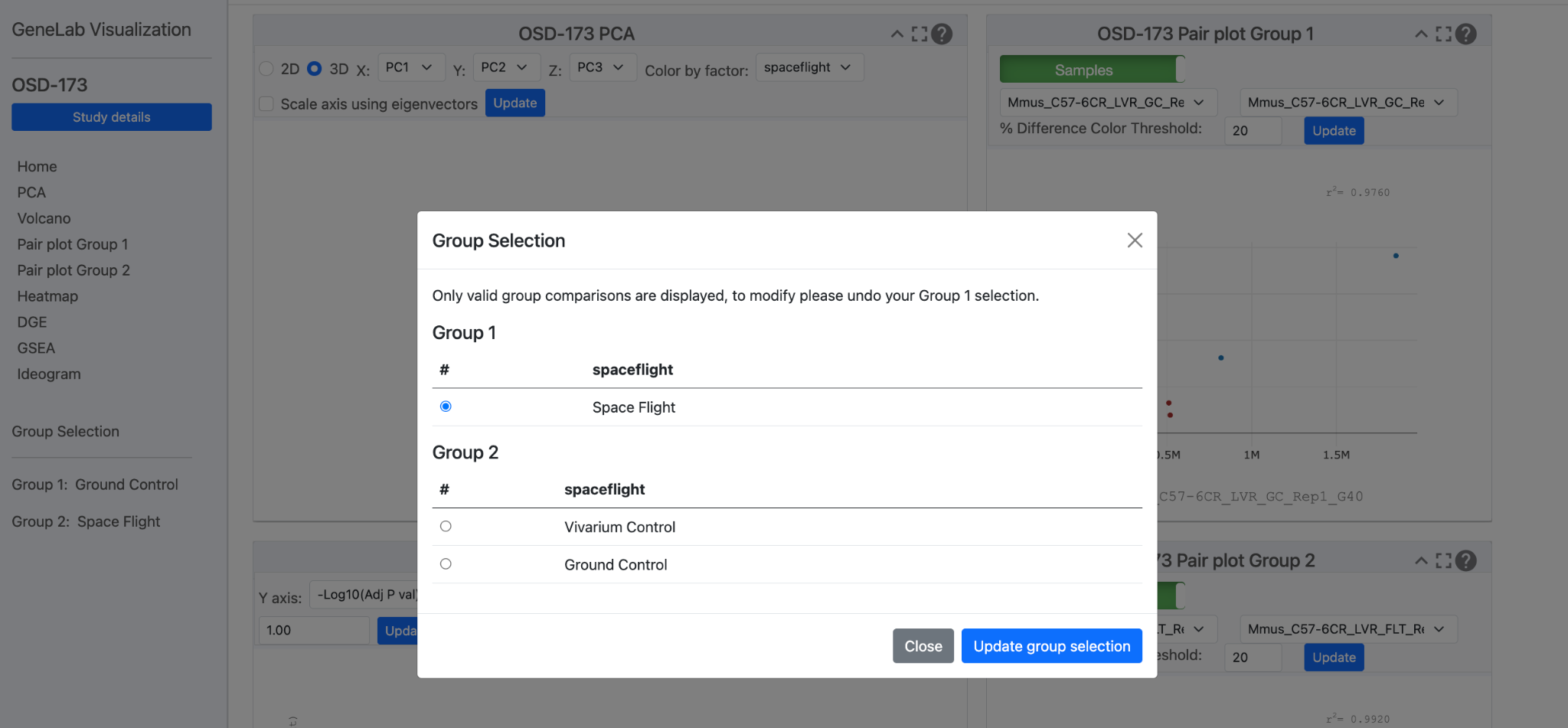 Modify groups modal - second group